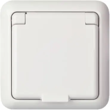 ELSO Fashion IP44 - zásuvka SCHUKO s víčkem IP44, 250V 16A, čistě bílá *225044 Schneider Must-Have