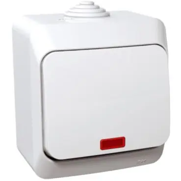 Bezpečná Platba Cedar Plus IP44 - Spínač jednopólový s orientační kontrolkou řazení 1So, bílý *WDE000514 Schneider