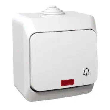 Cedar Plus IP44 - Ovládač tlačítkový s orientační kontrolkou řazení 1/0So se symbolem "zvonek", bílý *WDE000515 Schneider Přímo Od Výrobce