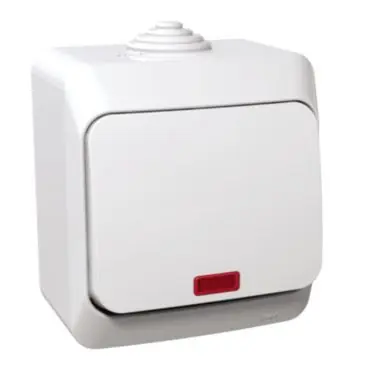 Nová Kolekce Cedar Plus IP44 - Přepínač střídavý s orientační kontrolkou řazení 6So, bílý *WDE000561 Schneider