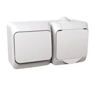 Ověřený Cedar Plus IP44 - Zásuvka 230V 16A a spínač jednopólový řazení 1, bílá *WDE000580 Schneider