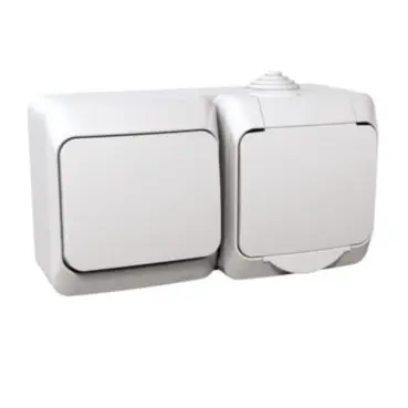 Cedar Plus IP44 - Zásuvka 230V 16A a přepínač střídavý řazení 6, bílá *WDE000584 Schneider Značkový