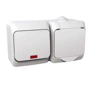 Cedar Plus IP44 - Zásuvka 230V 16A a přepínač střídavý s orient.kontrolkou řazení 6So, bílá *WDE000585 Schneider Autentický