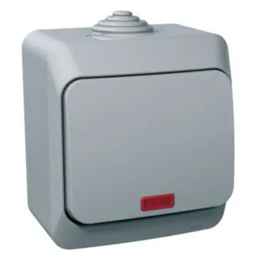 Cedar Plus IP44 - Přepínač střídavý s orientační kontrolkou řazení 6So, šedý *WDE000661 Schneider Značkový