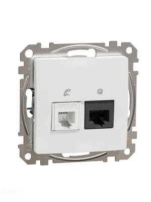 Cenově Výhodný Sedna D/E - Datová zásuvka RJ45 kat.6 UTP + telefonní RJ11, Bílá *SDD111468 Schneider