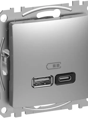 Sedna D/E - Dvojitá USB A+C rychlonabíječka 3A 45W, Alu *SDD113404 Schneider Jen Po Omezenou Doba