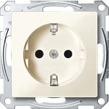 Speciální Cena Merten - Zásuvka 250V/16A SCHUKO, bezšroubová, System M, White Cream *MTN2300-0344 Schneider