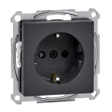 Dokud Zásoby Vydrží Merten - Zásuvka 250V/16A SCHUKO, bezšroubová, System M, Antracit *MTN2300-0414 Schneider