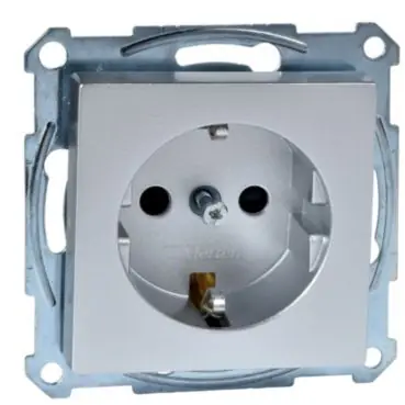 Objednat Nyní Merten - Zásuvka 250V/16A SCHUKO, bezšroubová, System M, Aluminium *MTN2300-0460 Schneider