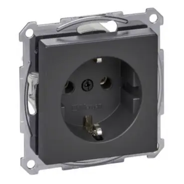 Merten - Zásuvka 250V/16A SCHUKO, bezšroubová, System M, Antracit *MTN2301-0414 Schneider Odeslání Ihned