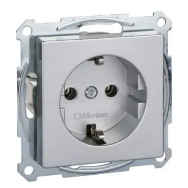 Merten - Zásuvka 250V/16A SCHUKO, bezšroubová, System M, Aluminium *MTN2301-0460 Schneider Hit Sezóny