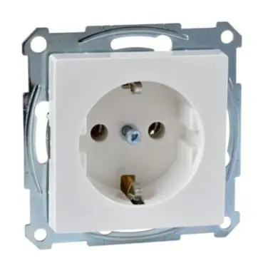 Merten - Zásuvka 250V/16A SCHUKO, šroubová, clonky, System M, Polar *MTN2401-0319 Schneider Top Prodej