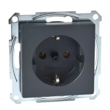 Ověřený Merten - Zásuvka 250V/16A SCHUKO, šroubová, clonky, System M, Antracit *MTN2401-0414 Schneider