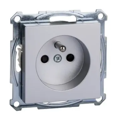 Nejprodávanější Merten - Zásuvka 2P+E, 250V/16A, šroubová, System M, Aluminium *MTN2600-0460 Schneider