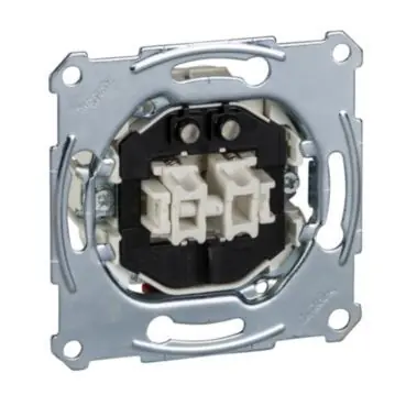 Merten - Mechanismus dvojitého ovládače tlačítkového s orientační kontrolkou řazení 1/0+1/0 So, 10A *MTN3165-0000 Schneider Originální