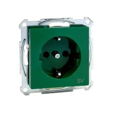 Merten - Zásuvka 250V/16A SCHUKO, bezšroubová, System M, Zelená *MTN2300-0304 Schneider Tovární Cena