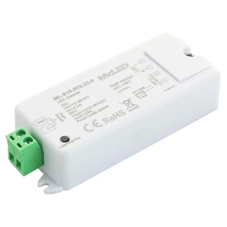 Bezpečná Platba MCLED PŘIJÍMAČ RF1009CS, ŘÍZENÍ JASU, 1 KANÁL, 8A 12-36V ML-910.002.22.0