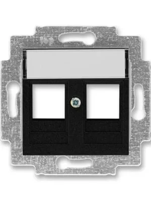 Vrácení Zdarma ABB Kryt LEVIT 5014H-A01018 63 zásuvky komunikační přímé (2x), s popisovým polem, IP20, onyx