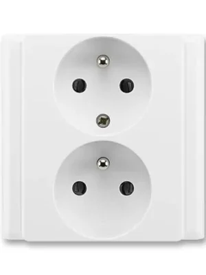 Pouze Dnes ABB CLASSIC Dvojzásuvka 5512-2249 B1 chráněná, 81x81 mm, jasně bílá