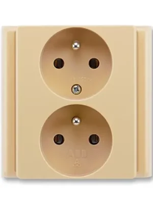 Poslední Šance ABB CLASSIC Dvojzásuvka 5512-2249 D2 chráněná, 81x81 mm, béžová