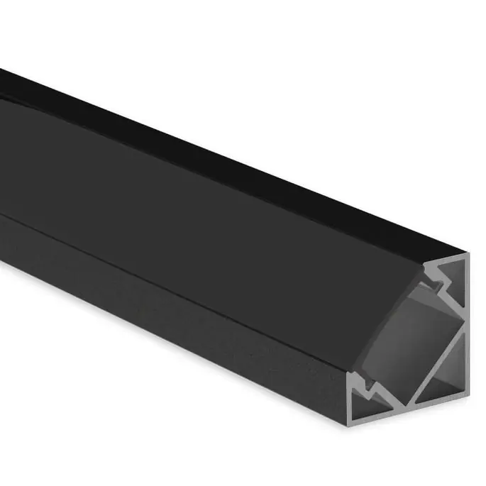 Rohový hliníkový profil McLED RT2 černý, 18x18mm, včetně černého difuzoru, 2m ML-761.341.74.2 Poslední Šance