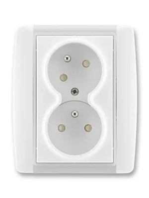Nejlepší Volba ABB ELEMENT Dvojzásuvka 5513E-C02357 01 chráněná s clonkami, bezšroubová, bílá/ledová bílá