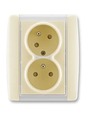 Pouze Dnes ABB Zásuvka ELEMENT 5513E-C02357 21,dvojnásobná chráněná s clonkami, bezšroubová,slonová kost/led bílá