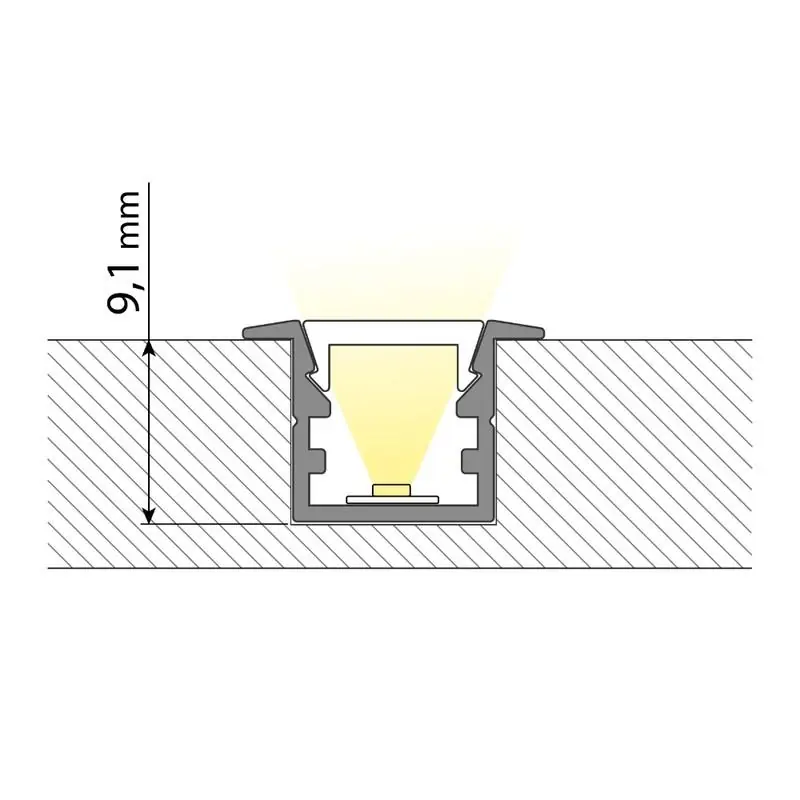 Must-Have MCLED PROFIL AL VEST VG 15X10MM VČ. ČERNÉHO DIFUZORU 2M ČERNÝ ML-761.342.74.2