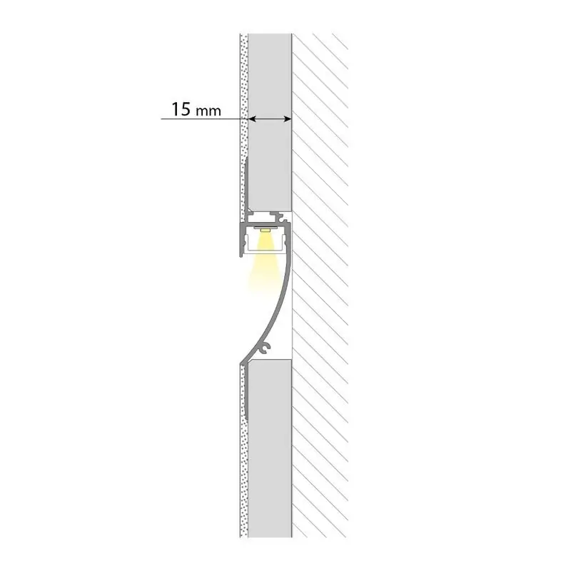 MCLED PROFIL AL VESTAVNÝ 19X96MM AN PRO SDK VČ.MLÉČNÉHO DIFUZORU 1M ML-761.041.43.1 Super Cena