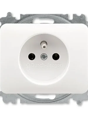 Kup Teď ABB Zásuvka 5519B-A0234724G,jednonásobná s ochr. kolíkem, bez clonek, bezšroubová, alabastrová
