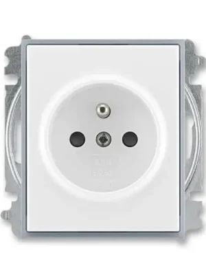 Novinka ABB Zásuvka ELEMENT 5519E-A02357 04,jednonásobná, chráněná, s clonkami, bezšroubová,ledová šedá
