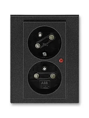 Poslední Šance ABB LEVIT Dvojzásuvka 5593H-C02357 63 s ochranou před přepětím , IP40, onyx/kouřová černá