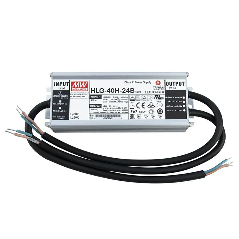 Jen Po Omezenou Doba MCLED ZDROJ NAPÁJ. 40W DC24V/1,67A IP67 HLG-40H-24B ŘÍZENÍ 1-10V A PWM ML-732.212.58.1