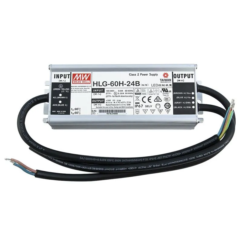 MCLED ZDROJ NAPÁJ. 60W DC24V/2,5A IP67 HLG-60H-24B ŘÍZENÍ 1-10V A PWM ML-732.213.58.1 Nakupujte Hned