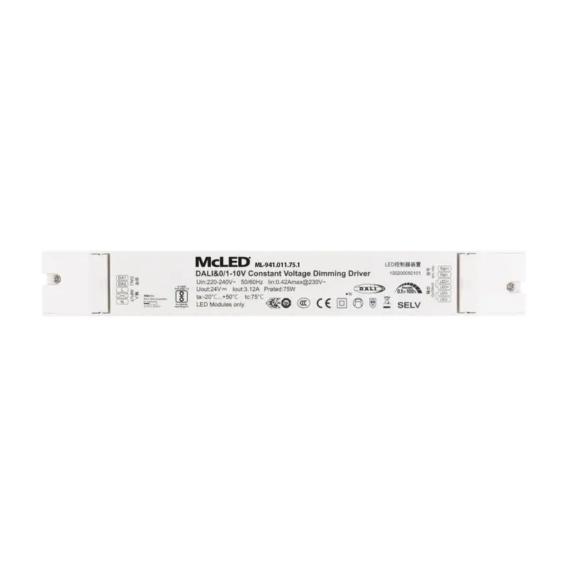 MCLED ZDROJ NAPÁJ. 75W, DC24V/3,12A, IP20, DALI, 0/1-10V A TLAČÍTKO ML-941.011.75.1 Akční Nabídka