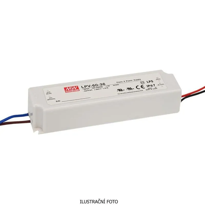 Akce Napájecí zdroj pro LED MEAN WELL LPV-60-12 60W 12VDC IP67 11602