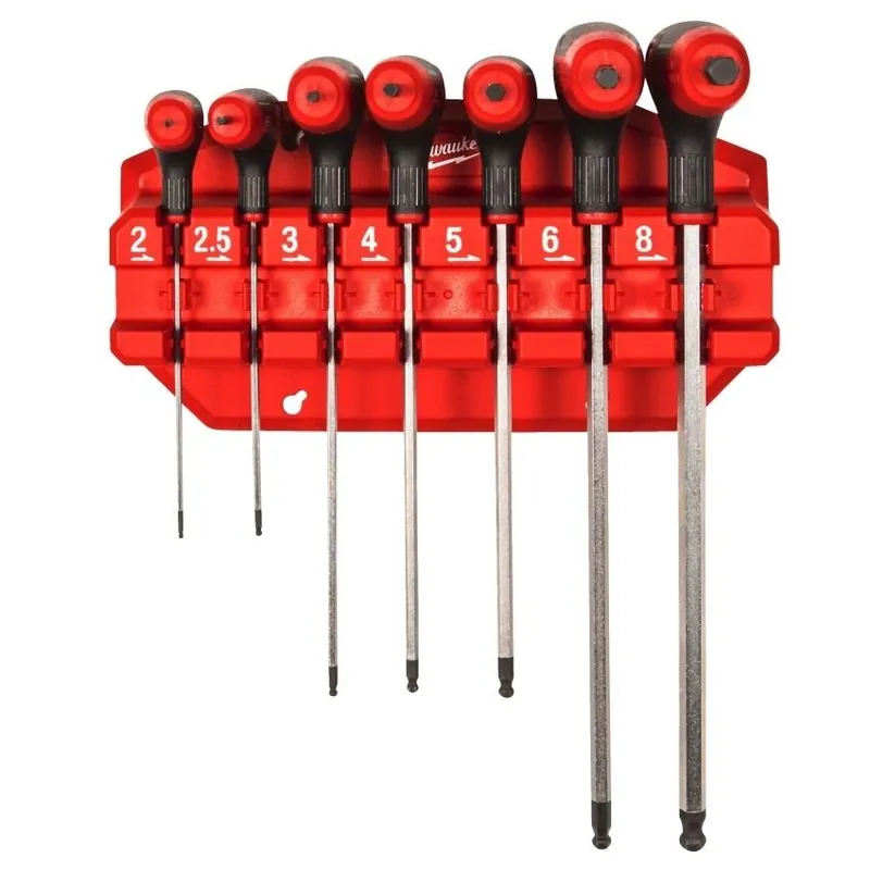 MILWAUKEE SADA T-IMBUSŮ S KULIČKOU 2-8MM 7-DÍLNÁ COMFORTGRIP PH DRŽÁK 4932498677 Aktuální