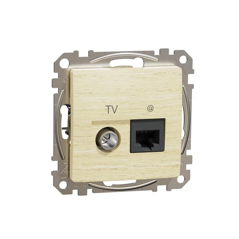 SDD180469T Sedna D/E - Datová zásuvka RJ45 kat.6 UTP+TV individuální, Bříza Ověřený