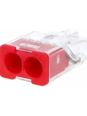 1014680 Svorka krabicová miniaturní PC212S bezšroubová 2x 0,2-2,5 mm2, transparentní/červená Autentický