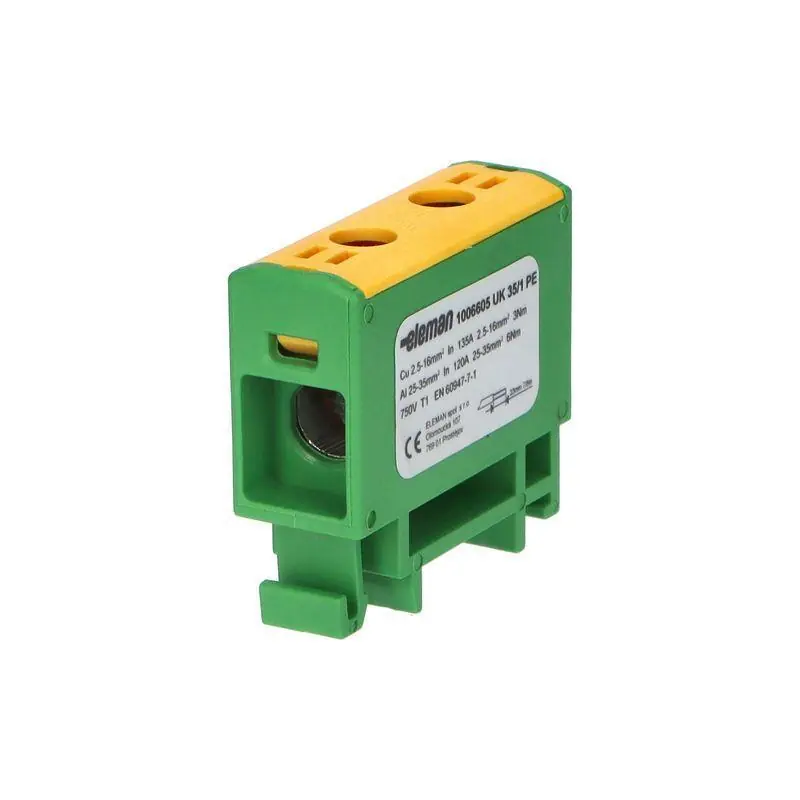 Pouze Dnes 1006605 Svorka univerzální UK 35/1 PE, 135A, 1pól., AL/CU, krytá, ze.-žl., na DIN