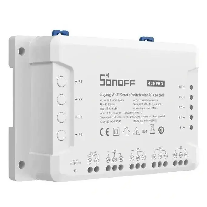 Horká Nabídka SONOFF 4CH PRO R3 4-KANÁLOVÝ WI-FI CHYTRÝ SPÍNAČ S RF OVLÁDÁNÍM