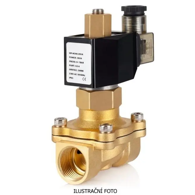 ECK MP-W25025NK-230VAC VENTIL ELEKTROMAGNETICKÝ 230VAC G1INCH 0-7BAR NO KVS12 NBR MOSAZ (5450) Časově Omezené