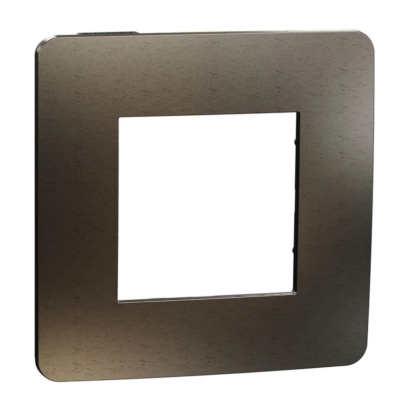 Finální Výprodej NU280253M Unica Studio Metal - Krycí rámeček jednonásobný, Dark Aluminium/Černý