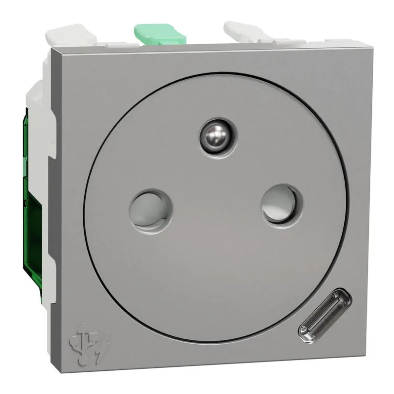 Nejprodávanější NU301530E Unica - Zásuvka skrytá 250V/16A + USB C 10.5W, 2.1A, 2M, Aluminium
