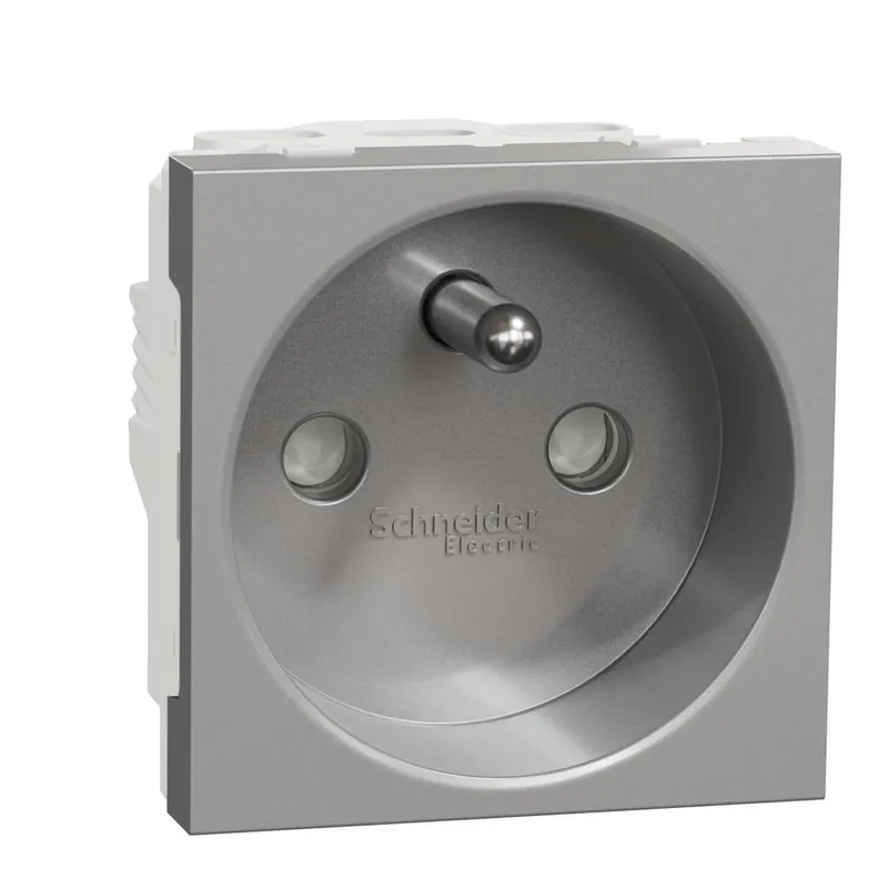 NU303930E Unica - Zásuvka 250V/16A 2P+E, clonky, šroubová, Aluminium Expresní Doručení