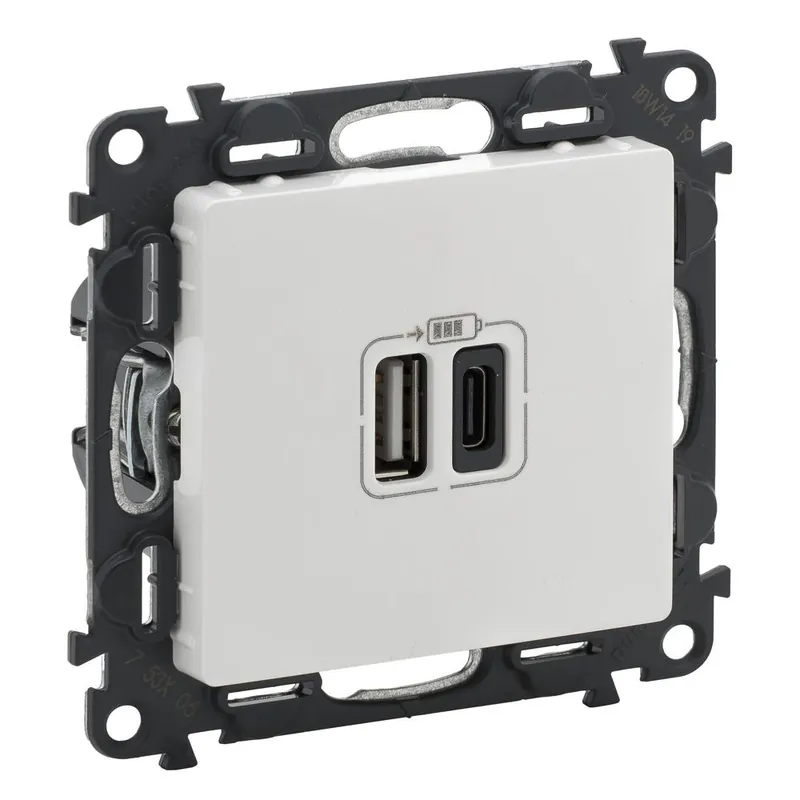 753106 VALL DVOJITÁ NABÍJEČKA USB A+C BÍLÁ Bezpečná Platba