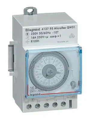 LEGRAND Hodiny spínací 412795 Analogové týdenní se zálohou 16A 230V IP20 Jen Po Omezenou Doba