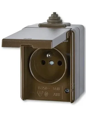 5518-2929 H Zásuvka jednonásobná s víčkem, IP44 Originální