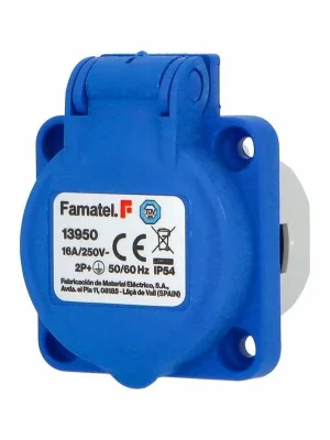 13950 Zásuvka vestavná 13950 IP54 SCHUKO 230V/16A (s postranními ochrannými kontakty), modrá Vrácení Zdarma