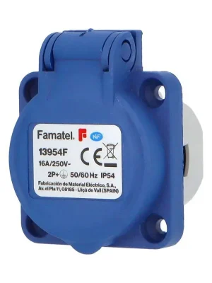 13954F Zásuvka vestavná 13954F IP54/230V/16A s ochranným kolíkem, modrá Horká Nabídka